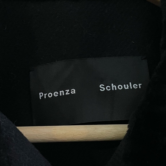 Proenza Schouler Womens Black Wool Lamb Jacket Coat Crop Short Oversized Size 0 - Picture 7 of 7